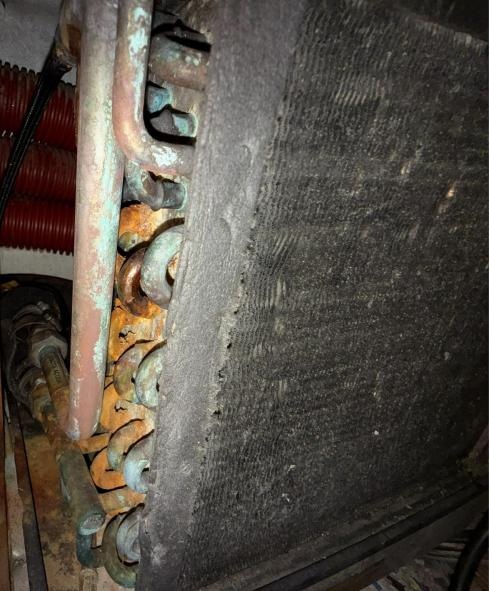 Fouled marine air-conditioning coil