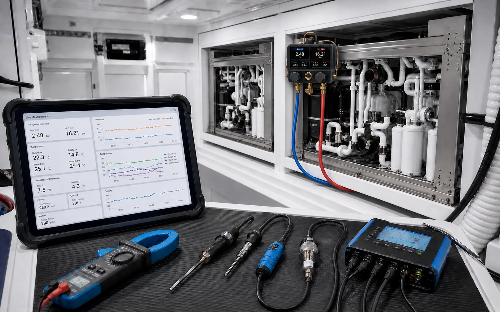 System Diagnostics & Technical Reporting marine HVAC equipment example