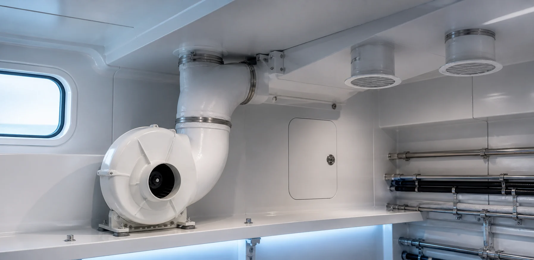 Ventilation and ducting marine HVAC equipment example